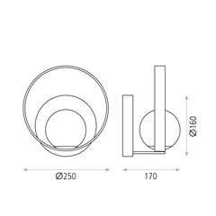 Halo Wall Lamp Black Led 1X5W 3000K