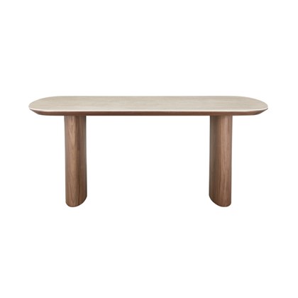 Dining Table 1850 x 895 x 750mm - Walnut & Travertine