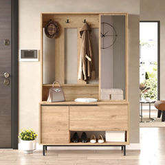 Cabinet Dresser With Coat Rack Light Oak