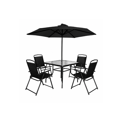 Garden Set with Umbrella - Black