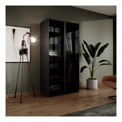 Glass Wardrobe - Grey