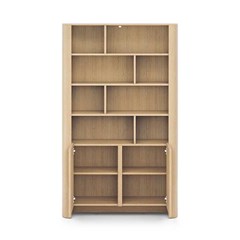 Bookshelf – 4 Shelves & 2 Doors – Oak