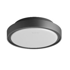Dark Grey Plastic Ceiling Light - Down - E27