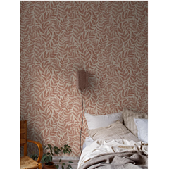 Wallpaper Ferns Pale Red