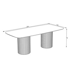 Dining Table 220x103x76cm - Irony Matt