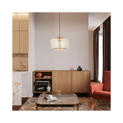 Amber Glass Hanging Lamp
