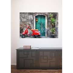 Red Moped Fine Art Print – Aluminium Matt 80x120 cm
