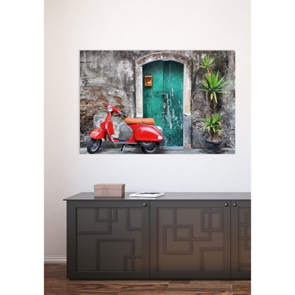Red Moped Fine Art Print – Aluminium Matt 80x120 cm