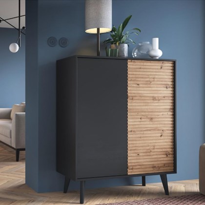 Sideboard Large 2 Doors – Black & Oak