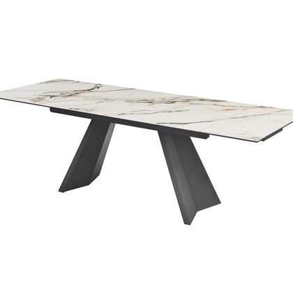 Dining Table EXT 180-260( 40+40) x90x76 cm - Ceramic White