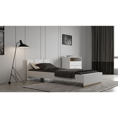 Bed 90x190/200 – White & Kronberg Oak