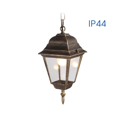 Riga IP44 Suspended Lantern – Antique Brass