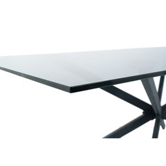 Dining Table 180x90x75cm Black Glass