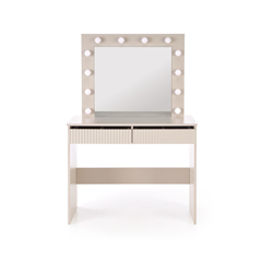 Cashmere Vanity Table with LED Mirror - 2 Drawers
