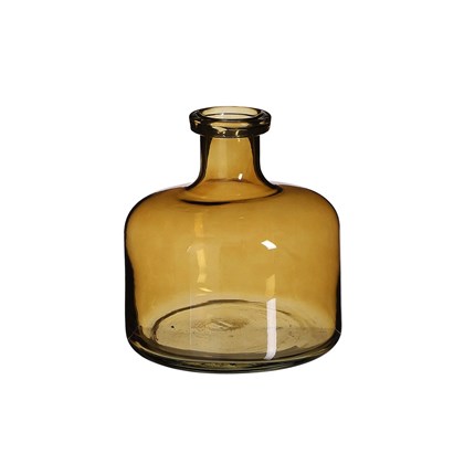 Yellow Oval Glass Vase