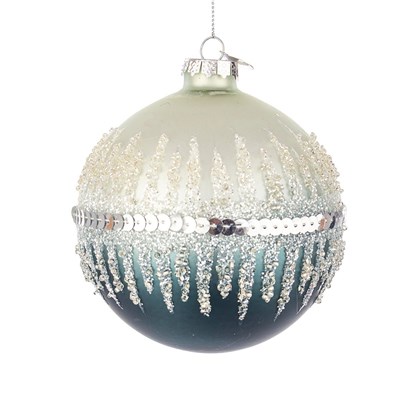 Show White Avio Blue Glass Ball 10cm