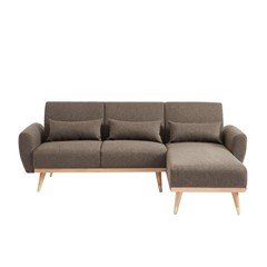 Corner Sofa Bed Reversible - Brown