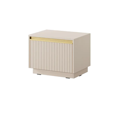 Bedside Table with Drawer – Beige
