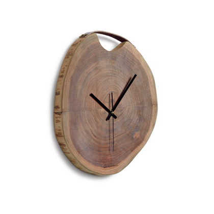 Acacia Wood Round Wall Clock