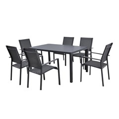 Steel Outdoor Dining Set - Table and 6 Chairs