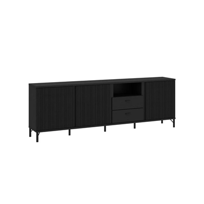 TV Stand Black - 3 Doors - 2 Drawers