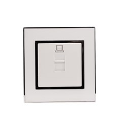 1 Gang Ethernet Outlet White Mirror Frame