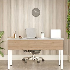 Study Desk With Drawers in White
