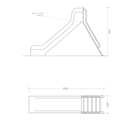 Classical slide with steel ladder