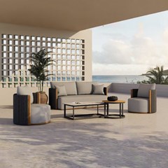 Garden Sofa Set Of 5 - Teak & Grey