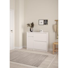 Naia Shoe Cabinet 2 Flap Doors White Gloss