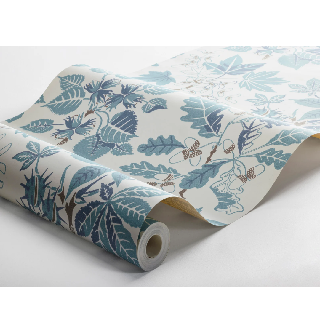 Wallpaper Arboretum Turquoise and Warm Blue