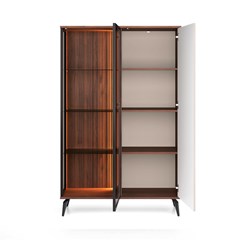 Showcase Cabinet – Cashmere & Walnut