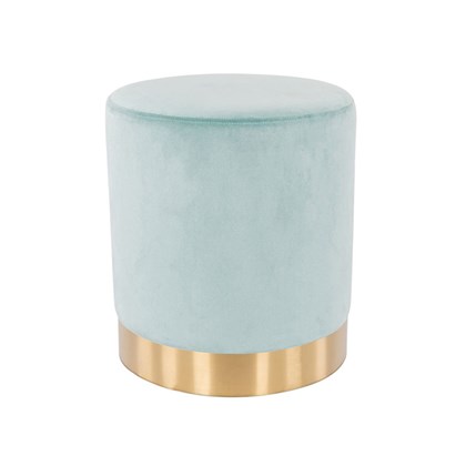 Velvet Pouf Chair - Golden & Aquamarine