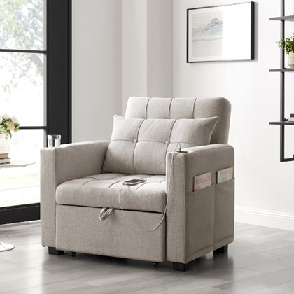 Pullout Sofabed 1 Seater  - Beige