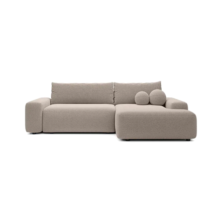 Corner Sofa Bed with Chaise Right 265cm – Light Grey