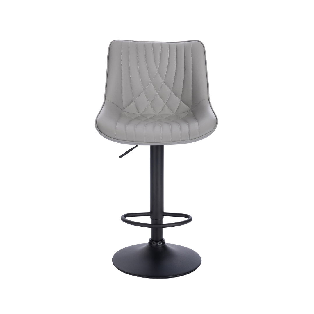 Grey Barstool – Matt Black Base