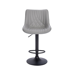Grey Barstool – Matt Black Base