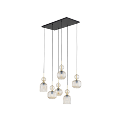 Sophia Cognac Hanging Lamp – Amber & Black/Gold
