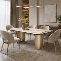 Extension Table KL-188 (W200(+50+50) x D100 x H76 cm) – Golden Champagne