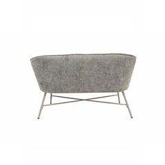 2 Seater Sofa Grey with Metal Legs