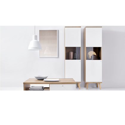 Showcase Cabinet 50 – Riviera Oak & White