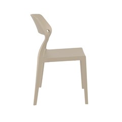Snow Taupe Resin Dining Chair