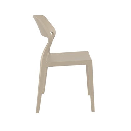 Snow Taupe Resin Dining Chair