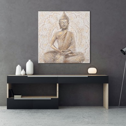Golden Buddha Acrylic Painting – 100x100cm