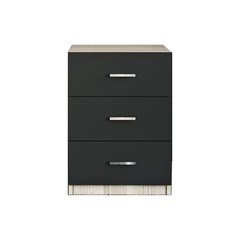Office Chest With Drawers Oak Larex Black