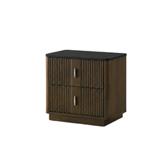Bedroom Set 160x200- Dark Walnut, Black & Light Grey