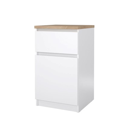 White Naia Nightstand 1 door & 1 drawer