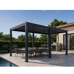 Electric Pergola 3x6x2.5M– Sandy Grey