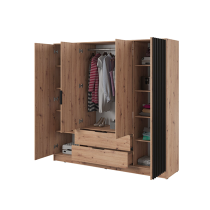Wardrobe 4 Doors 2 Drawers – Artisan Oak