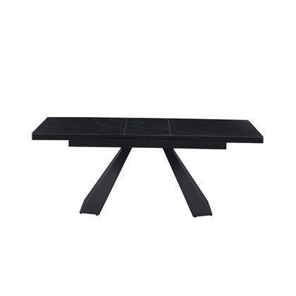 Black Matt Stone Extendable Dining Table